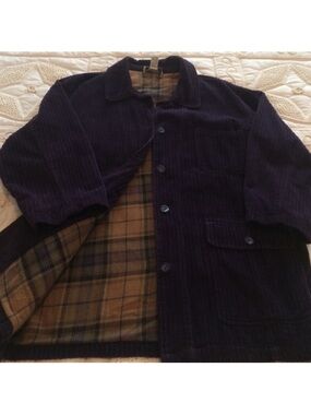 Women's purple Corduroy Jacket with Plaid Lining